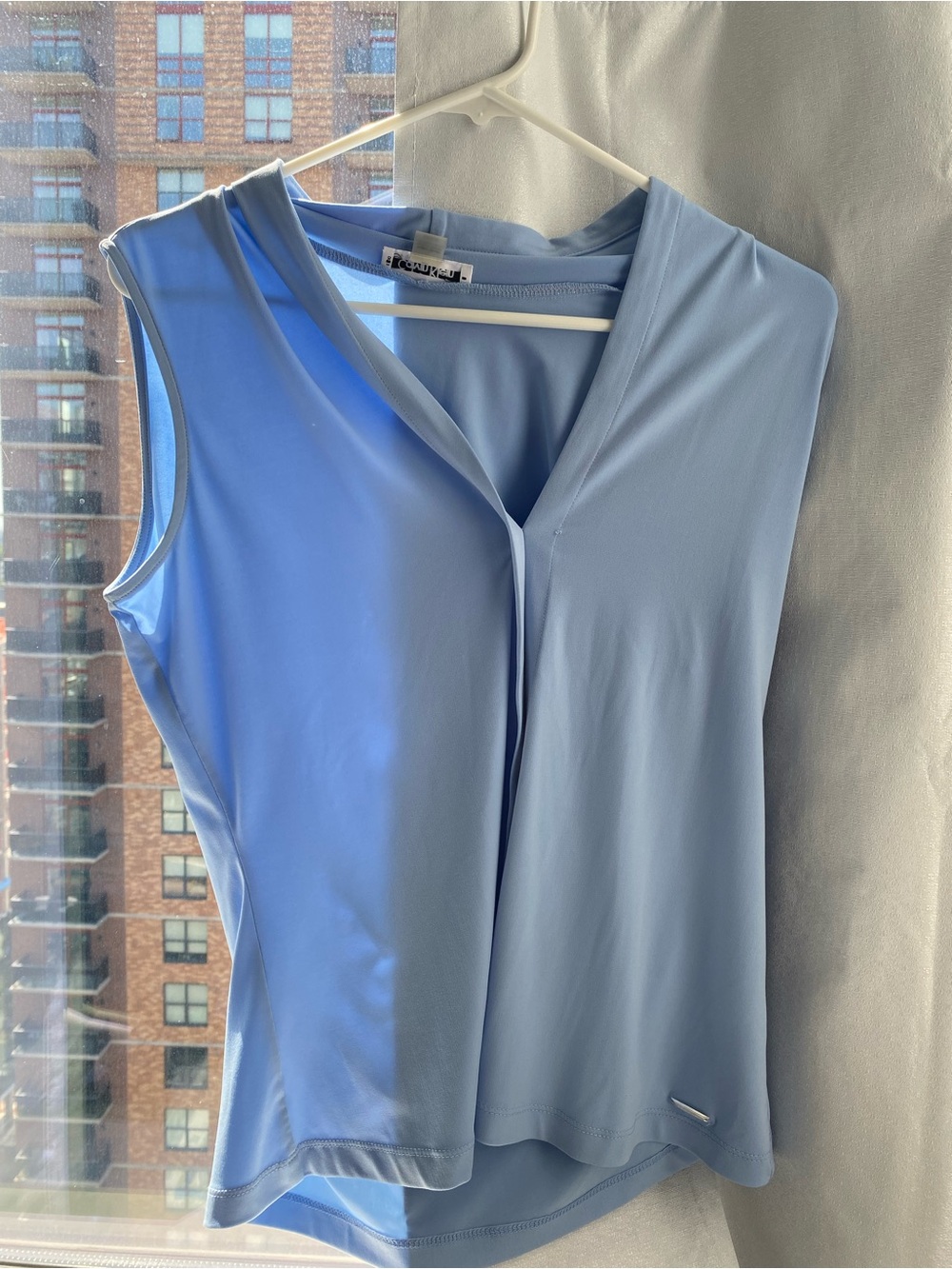 Calvin Klein Sleeveless V-Neck Light Blue Women's Top